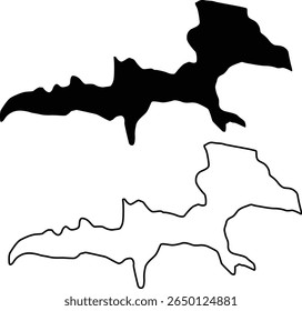 Map of Lake Jodeco Georgia USA Silhouette Flat and Outline Design

