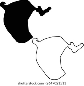 Map of Lake June in Winter Florida USA Silhouette Flat and Outline Design
