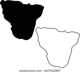 Map of Lake Kathryn Florida USA Silhouette Flat and Outline Design
