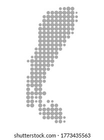 Mapa del Lago Neusiedl como ilustración vectorial