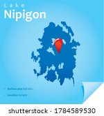 map of lake Nipigon vector illustration