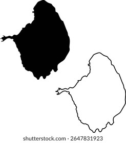 Map of Lake Okeechobee Florida USA Silhouette Flat and Outline Design
