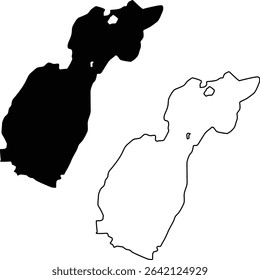 Map of Lake Sabrina California USA Silhouette Flat and Outline Design