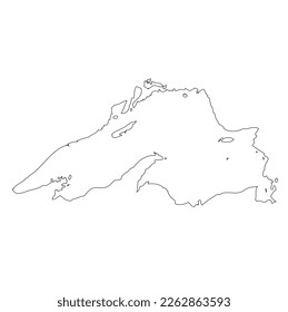 Map of lake Superior, Great Lake, outline vector