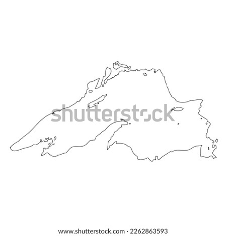 Map of lake Superior, Great Lake, outline vector