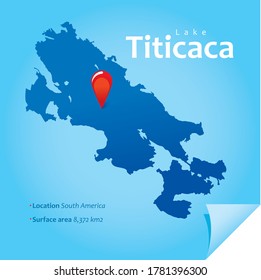 map of lake Titicaca vector illustration