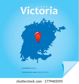 map of lake Victoria vector illustration