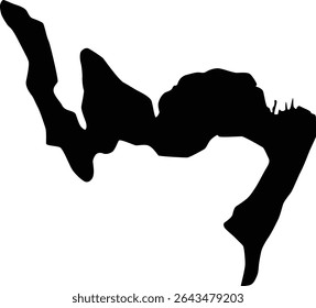 Map of Lake Waramaug Connecticut USA Silhouette Flat Design