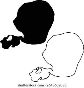 Map of Lake Weir Florida USA Silhouette Flat and Outline Design

