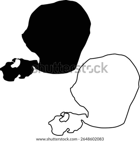 Map of Lake Weir Florida USA Silhouette Flat and Outline Design

