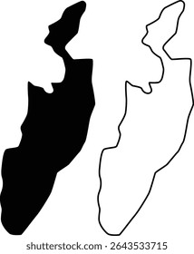 Map of Lake Wintergreen Connecticut USA Silhouette Flat and Outline Design