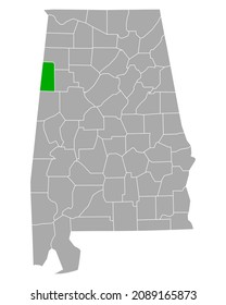 Mapa de Lamar en Alabama en blanco