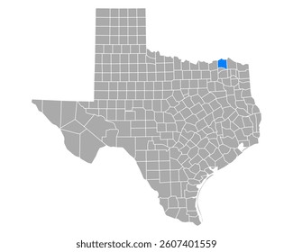 Map of Lamar in Texas on white