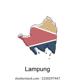 Map of Lampung illustration design, World Map International vector template with outline graphic sketch style isolated on white background