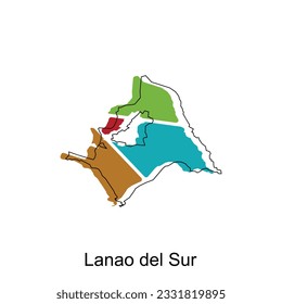 Map of Lanao Del Sur colorful modern geometric vector design, World map country vector illustration template