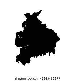 El mapa del condado de Lancashire fue aislado de fondo blanco. Ilustración del vector