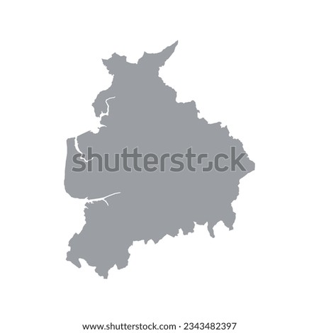 The map of the Lancashire county isolated on white background. Vector illustration