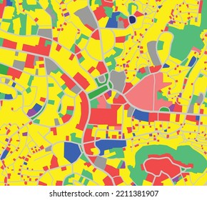 Map Of Land Use Areas In Semarang City, Central Java, Indonesia. Land Use Maps Are Used For Urban Planning. This Image Can Be Used As A Presentation Image Related To Urban And Regional Planning.