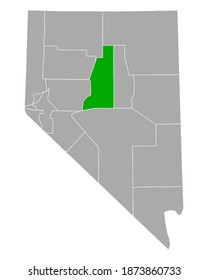 Map of Lander in Nevada on white