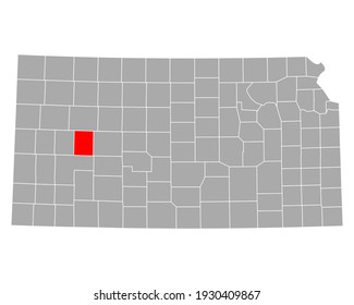 Map of Lane in Kansas on white