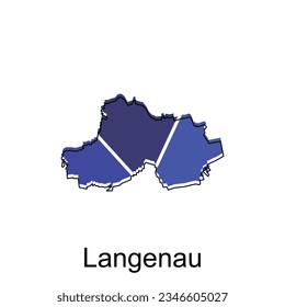map of Langenau design, World map country vector illustration template