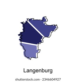 mapa del diseño de Langenburg, plantilla de ilustración de los vectores del país del mapa mundial