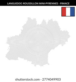 Map of Languedoc-Roussillon France with