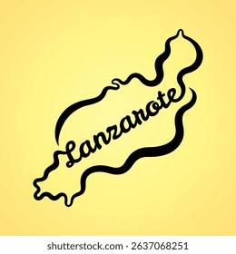 Map of Lanzarote - shape and name in one line
