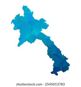 Karte von Laos - Blau Polygon Design für Ihre. Vektorgrafik eps 10.