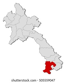 Map - Laos, Champasak