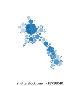 map of laos filled with pentagons of different sizes and degrees of transparency