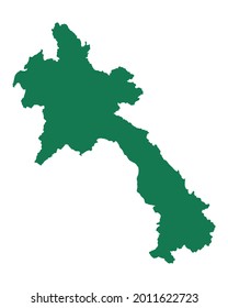 Map of Laos on white