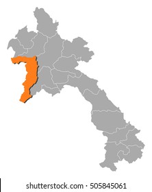 Map - Laos, Sayabouly