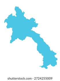 Mapa do Laos, sinal de silhueta. World Map Globe (em inglês). Ilustração de vetor isolada em fundo branco. Ásia.