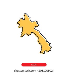 Map of Laos vector design template. Simple style with editable stroke.