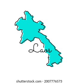 Map of Laos Vector Illustration Design Template.