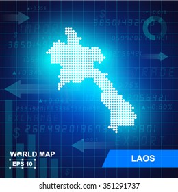 Map Of Laos,Abstract background, vector illustration