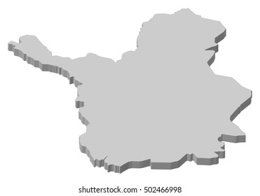 Map - Lapland (Finland) - 3D-Illustration