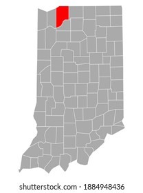 Map of LaPorte in Indiana on white