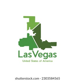 Map Of Las Vegas City Modern Geometric Logo Design
