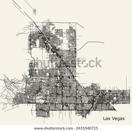 Map of Las Vegas, Nevada, USA