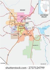 Map of the Las Vegas Valley metropolitan area, Nevada, United States