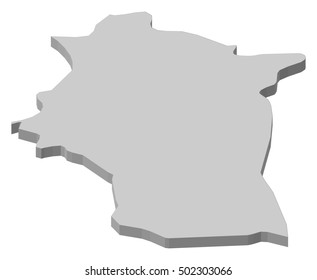 Map - Latakia (Syria) - 3D-Illustration