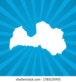 Map of Latvia blue comic pop art vector.