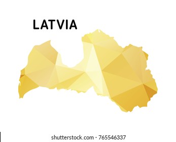 Map Latvia country polygon. Icon symbol isolated on white background. Vector illustration.