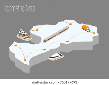 Map Latvia isometric concept. 3d flat illustration of Map Europe.