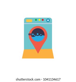 Map Laundry Logo Icon Design