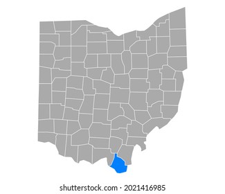 Map of Lawrence in Ohio on white