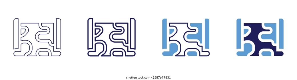 Map layers control icon in 4 different styles. Thin Line, Line, Bold Line, Duotone. Duotone style. Editable stroke.