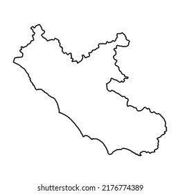 Map of Lazio high quality vector illustration - Hand made line drawing of Lazio Italian region borders